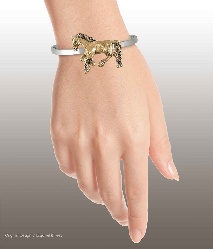 Clydesdale  Bracelet 14k Gold Vermeil Handmade Draft Horse Jewelry  EQU17-CBVM