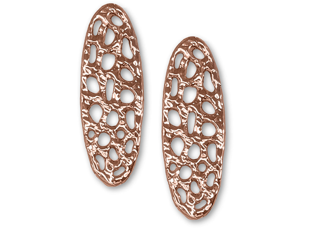 Fashion Earrings Jewelry 14k Rose Gold Plated Handmade Honeycomb Fashion Earrings  FAHC1-BRE