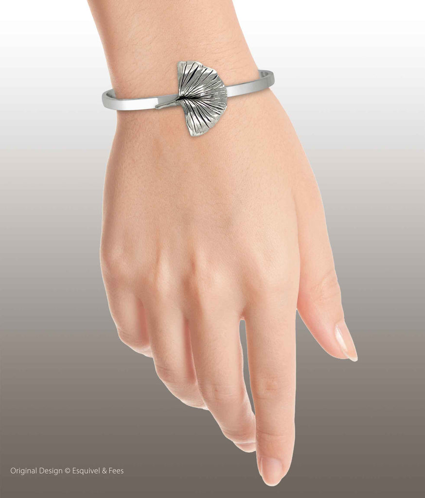 Ginkgo Bracelet Sterling Silver Handmade Ginkgo Jewelry  GNK4-CB