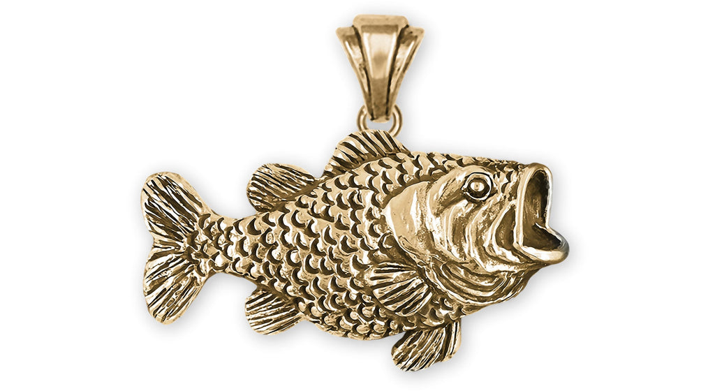 Wide Mouth Bass Charms Wide Mouth Bass Pendant Yellow Bronze Wide Mouth Bass Jewelry Wide Mouth Bass jewelry