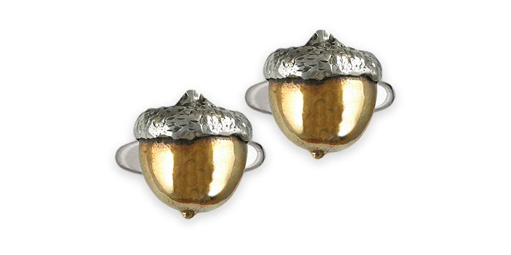 Acorn Charms Acorn Cufflinks Sterling Silver And Yellow Bronze Acorn Jewelry Acorn jewelry