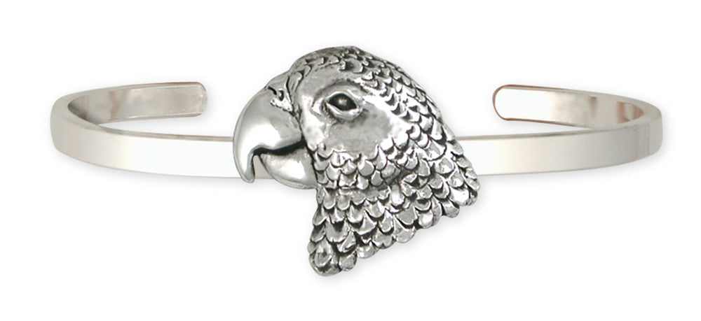African Grey Bird Bracelet Jewelry Handmade Sterling Silver  AFG-B