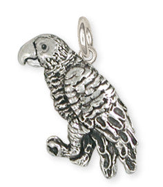 African Gray Parrot Charm Jewelry   AFG1-C