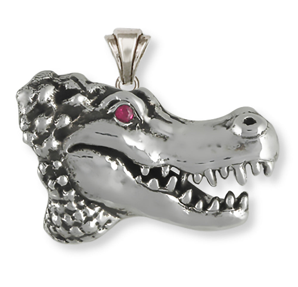 Alligator Pendant Jewelry Handmade Sterling Silver ALG2R-P