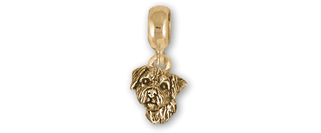 Border Terrier Charms Border Terrier Charm Slide 14k Yellow Gold Border Terrier Jewelry Border Terrier jewelry
