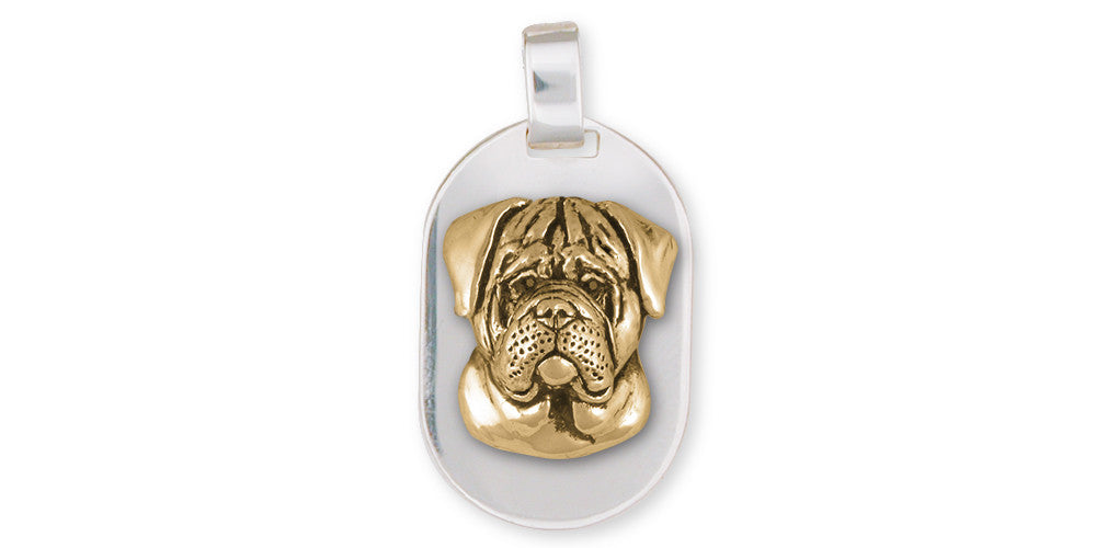 Bullmastiff Charms Bullmastiff Personalized Pendant Sterling Silver And Yellow Bronze Dog Jewelry Bullmastiff jewelry