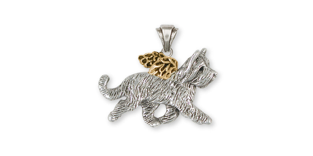 Briard Charms Briard Pendant Silver And Gold Dog Jewelry Briard jewelry