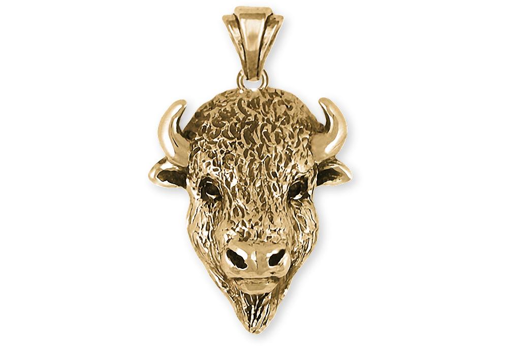 Buffalo Charms Buffalo Cufflinks 14k Gold Bison Jewelry Buffalo jewelry