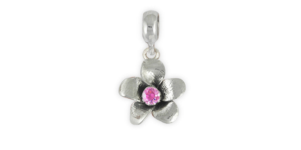 Cherry Blossom Charms Cherry Blossom Charm Slide Sterling Silver Flower Jewelry Cherry Blossom jewelry