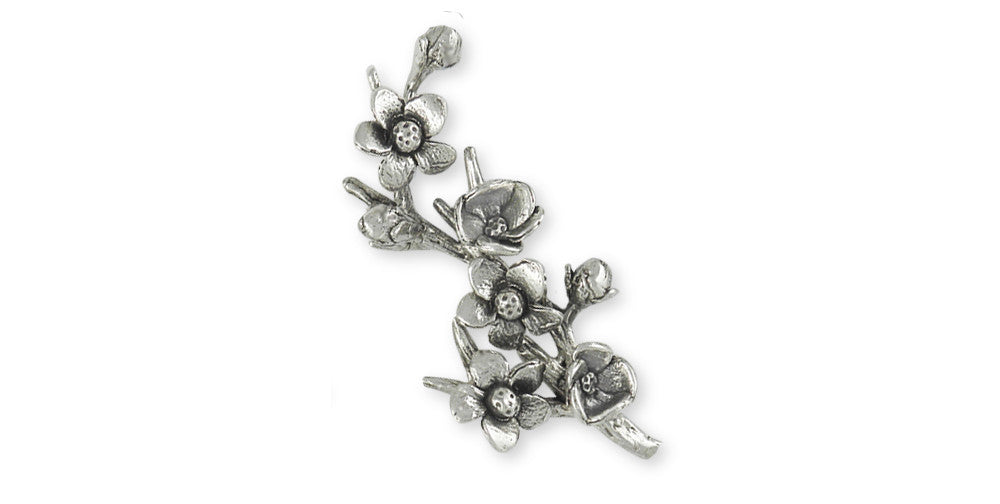 Cherry Blossom Charms Cherry Blossom Brooch Pin Sterling Silver Flower Jewelry Cherry Blossom jewelry
