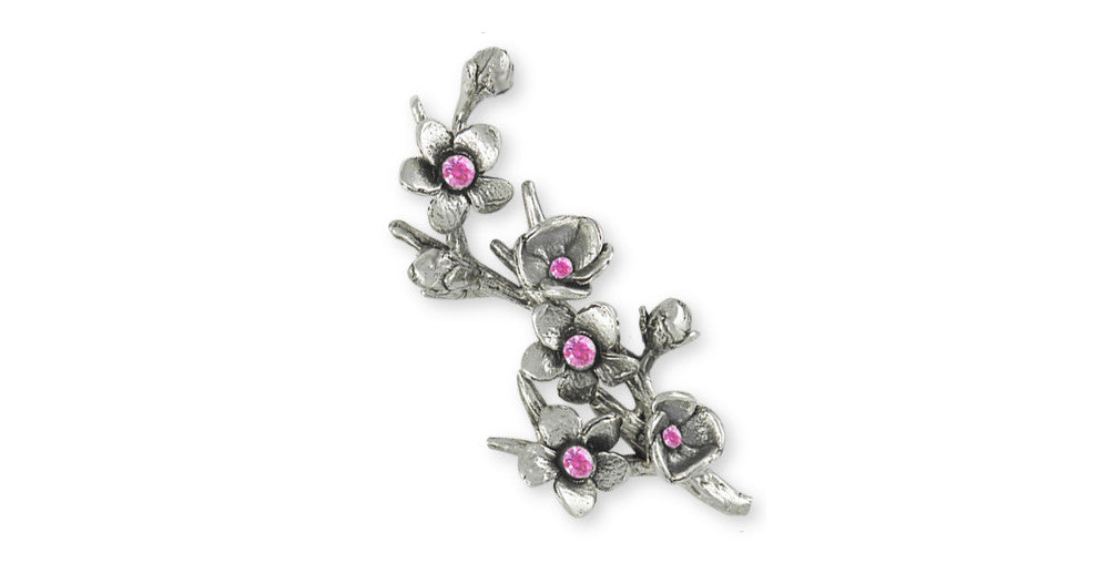 Cherry Blossom Charms Cherry Blossom Brooch Pin Sterling Silver Flower Jewelry Cherry Blossom jewelry