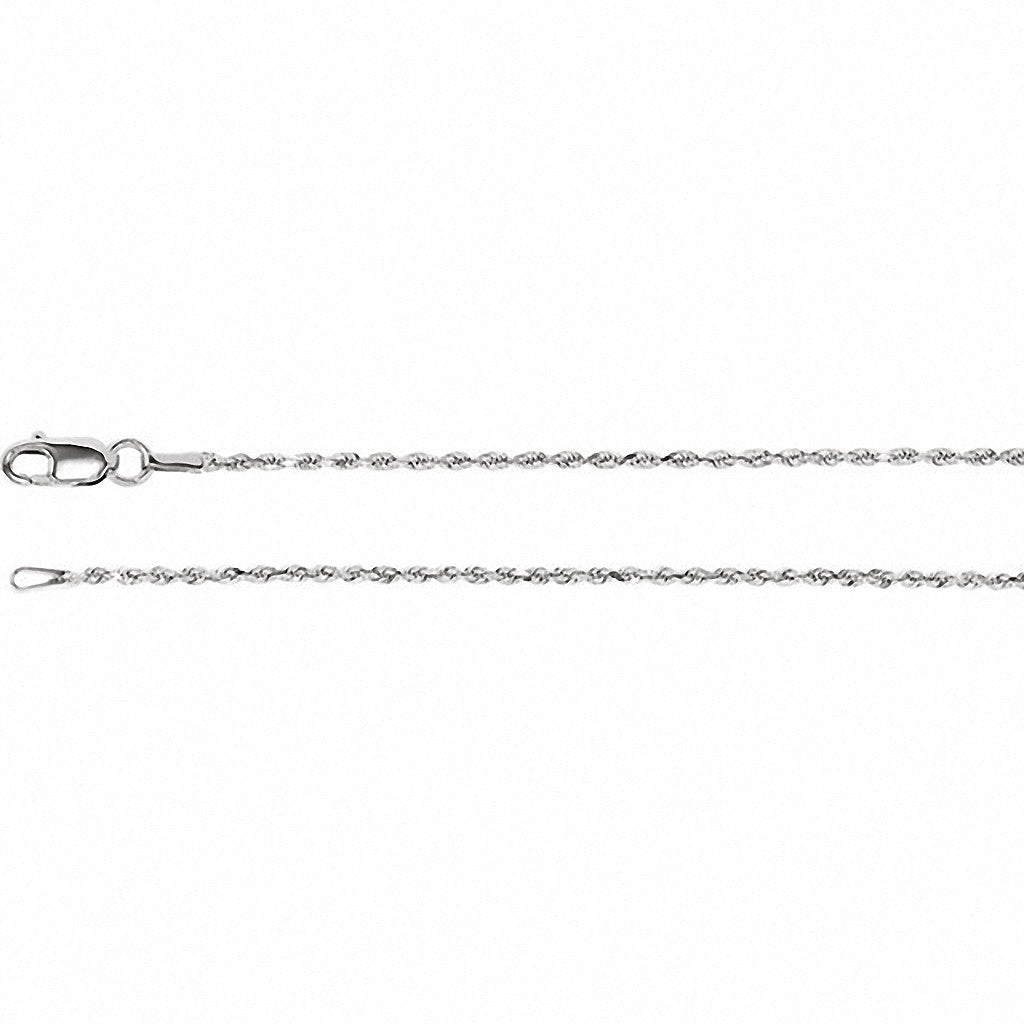 Diamond Cut Rope Chain, 20 Inches Long 1.3 Mm  - Ch947 Charms Diamond Cut Rope Chain, 20 Inches Long 1.3 Mm  - Ch947  14k White Gold  Jewelry Diamond Cut Rope Chain, 20 Inches Long 1.3 mm  - CH947 jewelry
