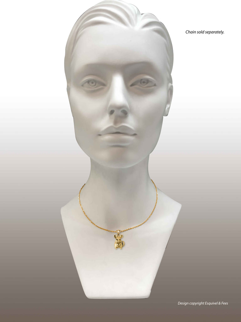 Chinchilla Jewelry 14k Gold Handmade Chinchilla Pendant  CL10-PG
