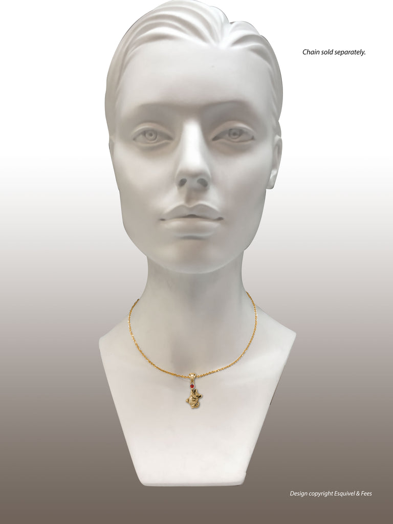 Chinchilla Jewelry 14k Gold Handmade Chinchilla Pendant  CL14-SPG