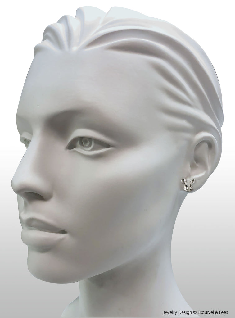 Chinchilla Jewelry Sterling Silver Handmade Chinchilla Earrings  CL8-E