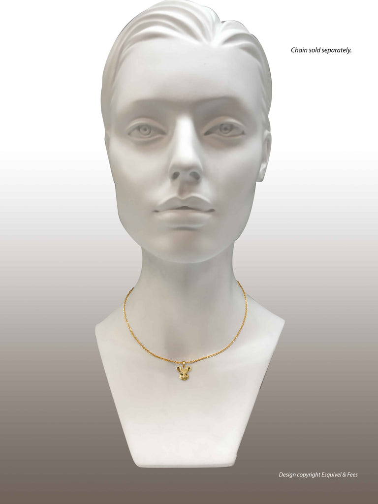 Chinchilla Jewelry 14k Gold Handmade Chinchilla Pendant  CL8-PG
