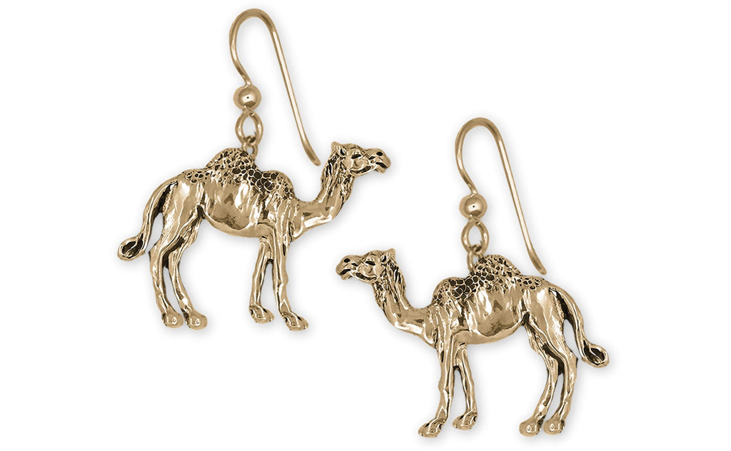 Camel Charms Camel Earrings 14k Yellow Gold Camel Jewelry Camel jewelry