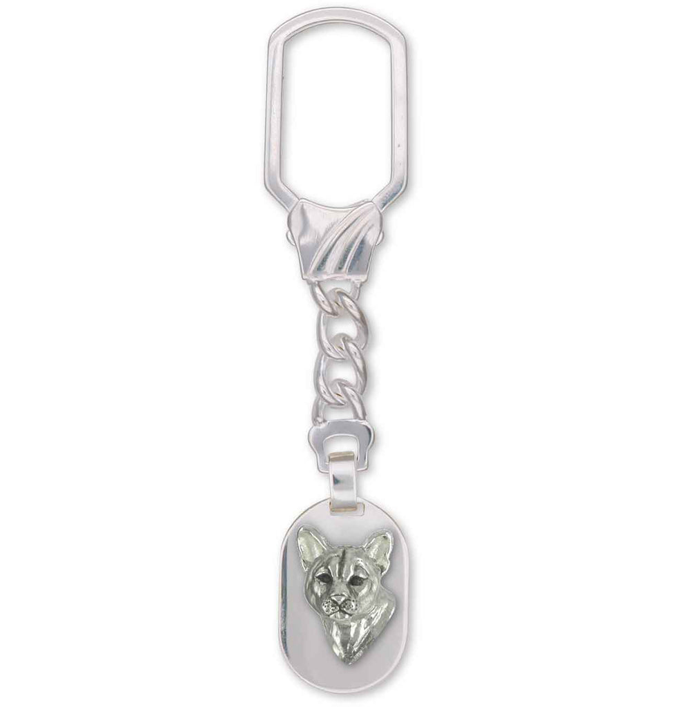 Cougar Charms Cougar Key Ring Sterling Silver Mountain Lion Jewelry Cougar jewelry