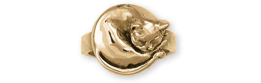 Cat Charms Cat Ring 14k Yellow Gold Cat Jewelry Cat jewelry