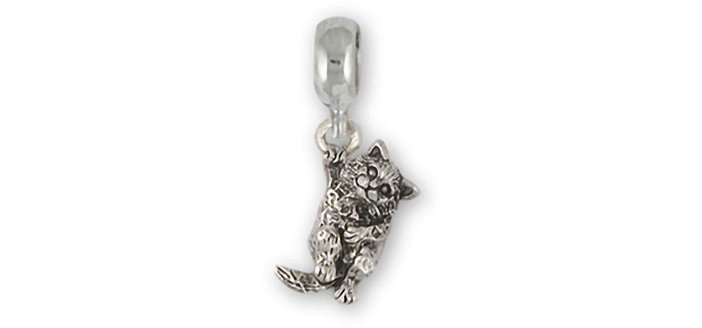 Cat Charms Cat Charm Slide Sterling Silver Cat Jewelry Cat jewelry