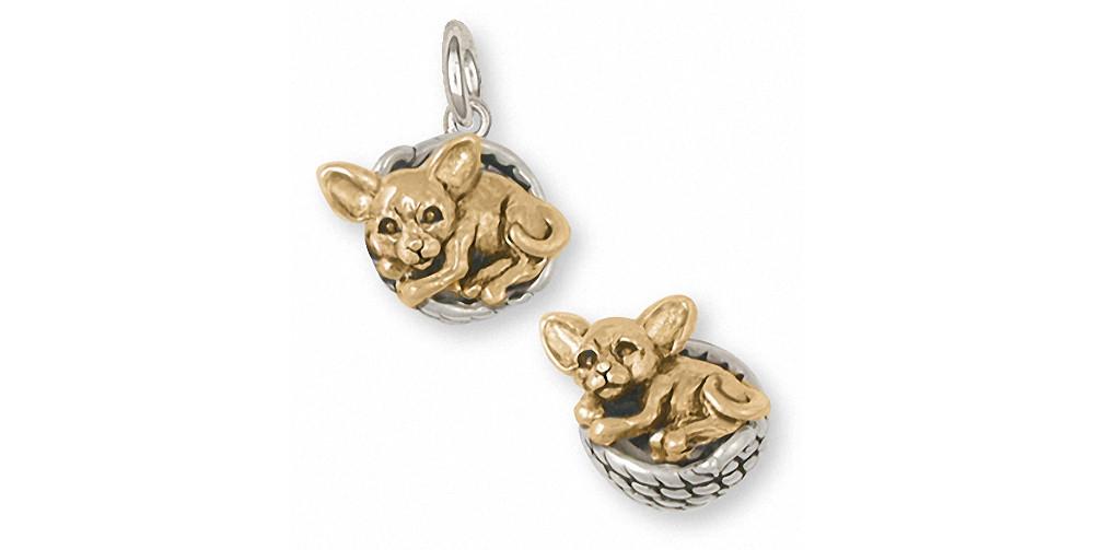 Chihuahua Charms Chihuahua Charm Silver And Gold Dog Jewelry Chihuahua jewelry
