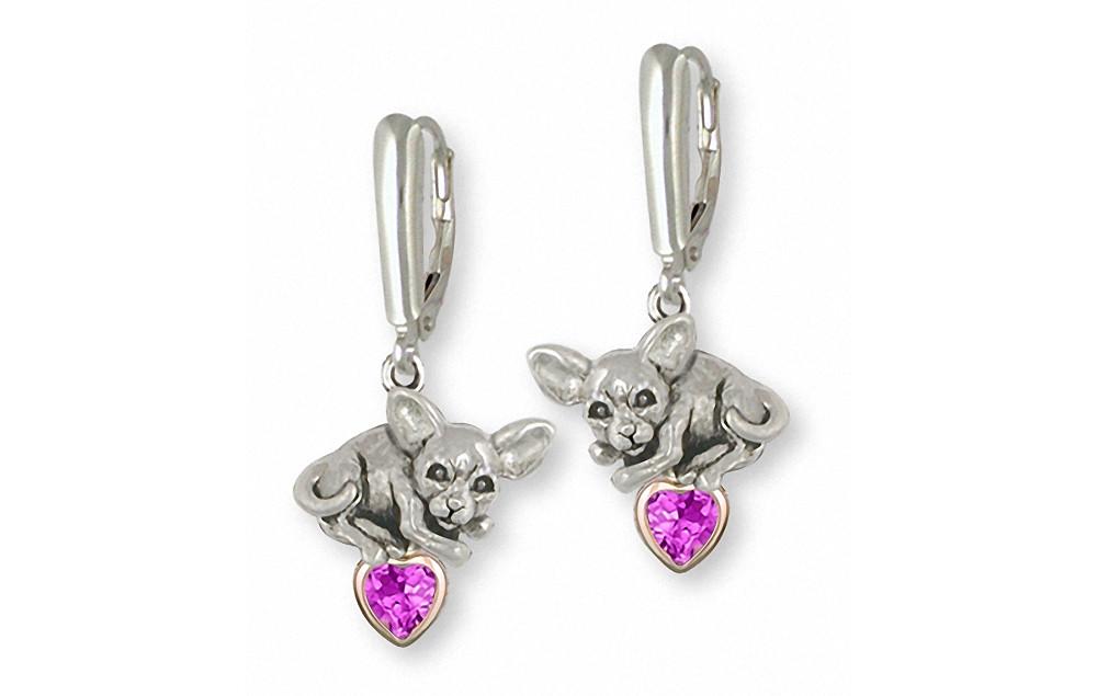 Chihuahua Charms Chihuahua Earrings Silver And Gold Dog Jewelry Chihuahua jewelry