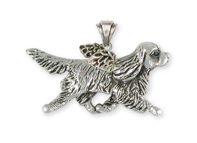 Cavalier King Charles Spaniel Angel Pendant Jewelry Handmade Sterling Silver CV22-AP