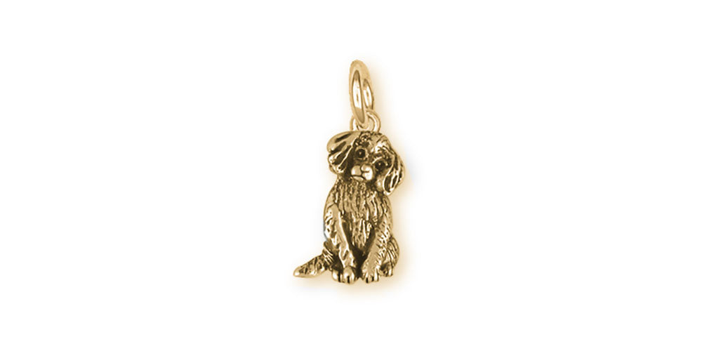 Cavalier King Charles Spaniel Puppy Charm Jewelry 14k Yellow Gold Vermeil Charm CV27-CVM