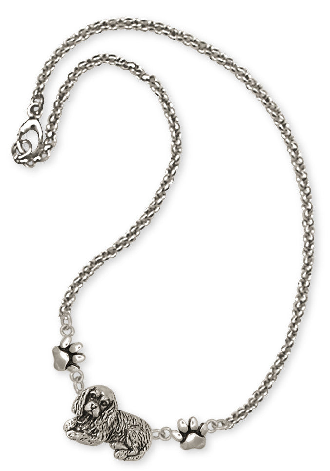 Cavalier King Charles Spaniel Ankle Bracelet Jewelry Handmade Sterling Silver CV6-A