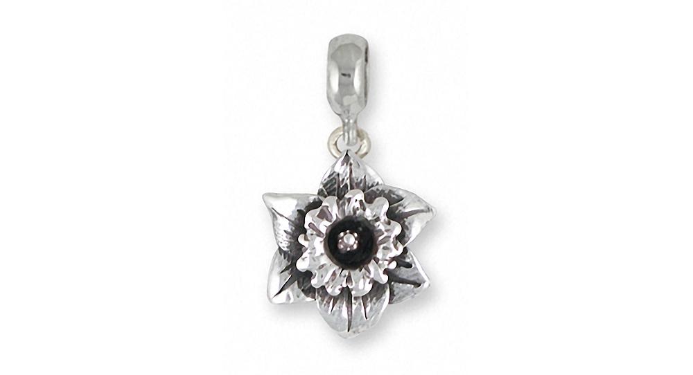 Daffodil Charms Daffodil Charm Slide Sterling Silver Flower Jewelry Daffodil jewelry
