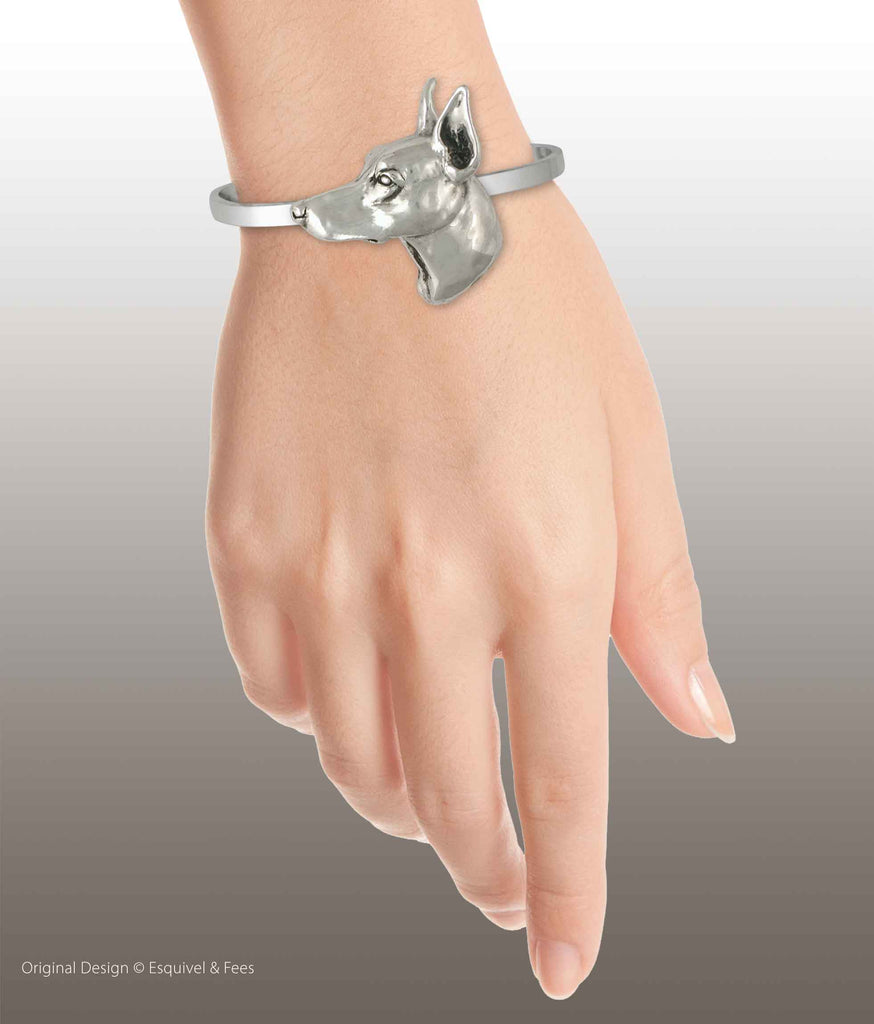 Doberman Pinscher Jewelry Sterling Silver Handmade Dobie Bracelet  DB2-CB