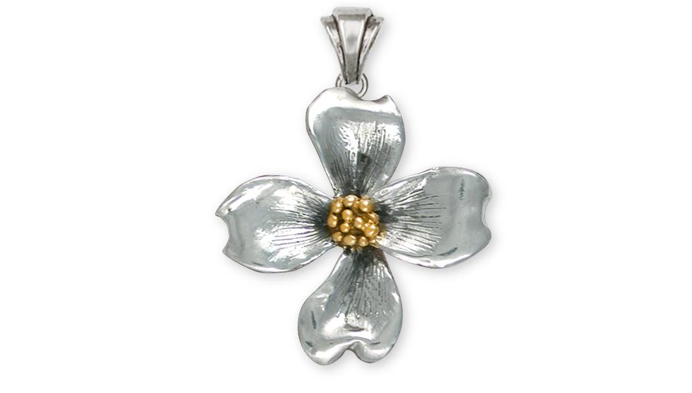 Dogwood Charms Dogwood Pendant Silver And Gold Flower Jewelry Dogwood jewelry