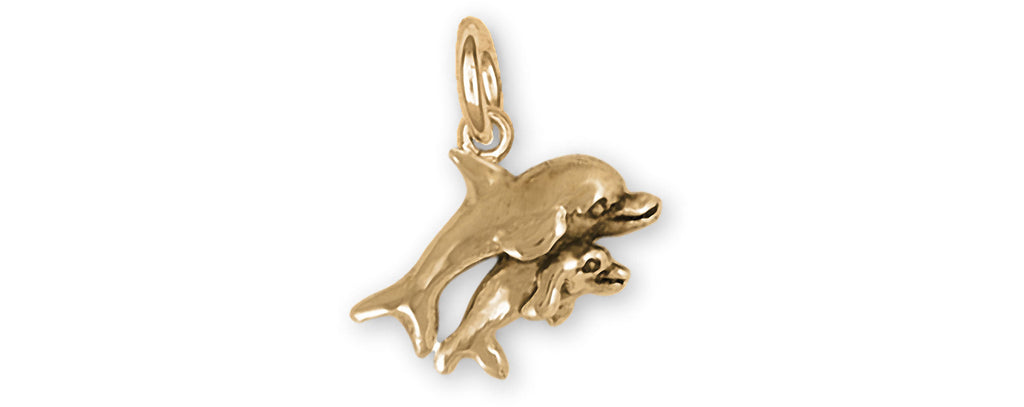 Dolphin Charms Dolphin Charm 14k Yellow Gold Dolphin Jewelry Dolphin jewelry