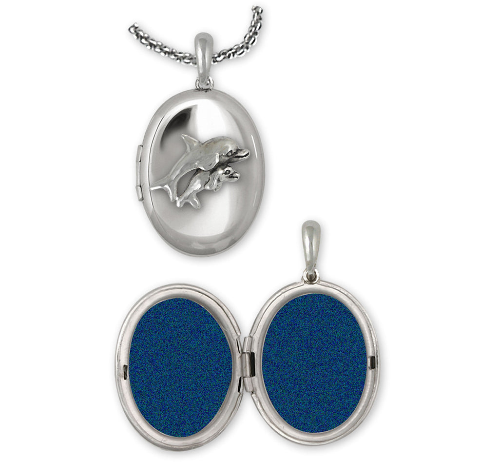 Dolphin Charms Dolphin Photo Locket Sterling Silver Dolphin Jewelry Dolphin jewelry