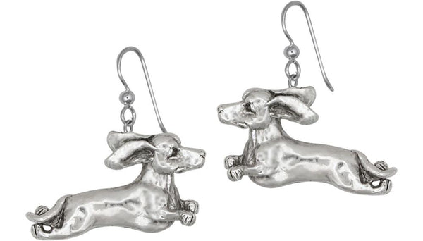 Dachshund Earrings newest - Heart Glass Silver Dachshund Jewelry, Doxie Dangle Earrings, Dog Jewelry, Dachshund Gift for Dachshund Lovers |HEART