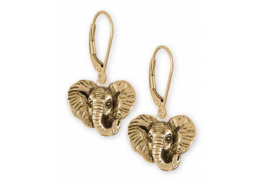 Elephant Charms Elephant Earrings 14k Gold Wildlife Jewelry Elephant jewelry