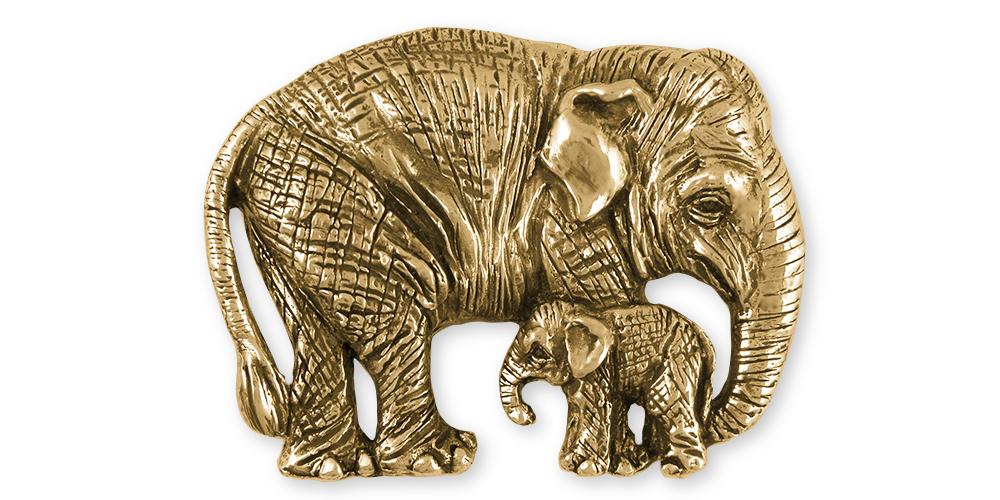 Elephant And Baby Charms Elephant And Baby Pendant 14k Gold Wildlife Jewelry Elephant And Baby jewelry