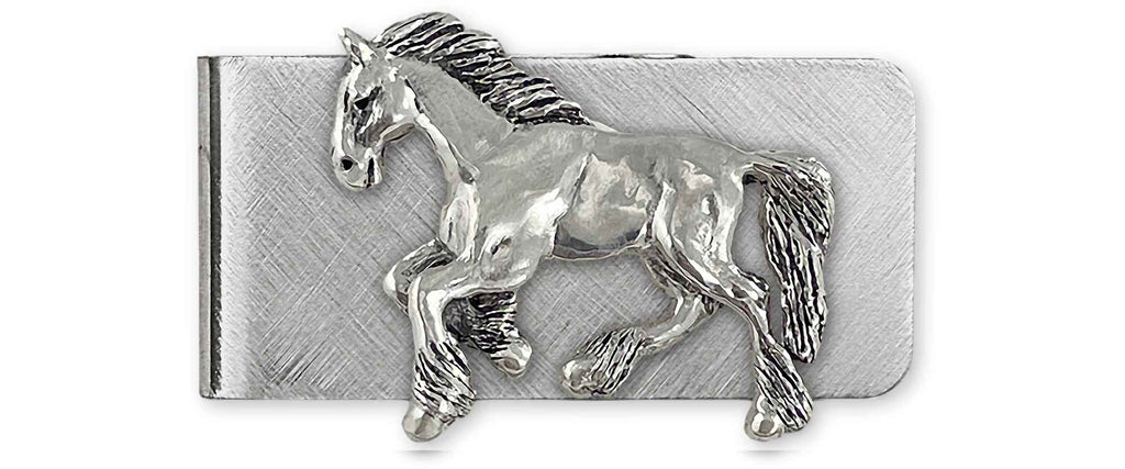 Clydesdale  Charms Clydesdale  Money Clip Sterling Silver And Stainless Steel Draft Horse Jewelry Clydesdale  jewelry