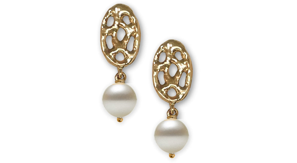 Fashion Earrings Charms Fashion Earrings Earrings 14k Gold Vermeil Honeycomb Pearl Drop Jewelry Fashion Earrings jewelry
