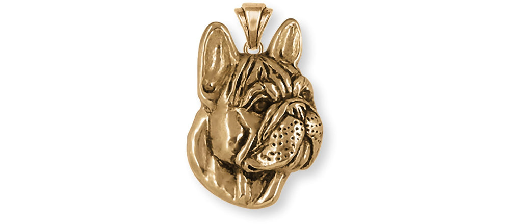 French Bulldog Charms French Bulldog Pendant Yellow Bronze Frenchie Jewelry French Bulldog jewelry