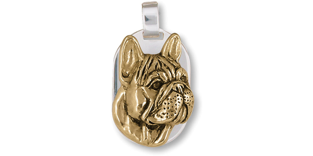 French Bulldog Charms French Bulldog Pendant Silver And 14k Gold Frenchie Jewelry French Bulldog jewelry