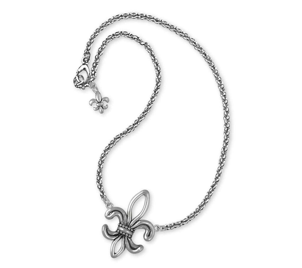 Fleur De Lis Charms Fleur De Lis Necklace Sterling Silver Flower Jewelry Fleur De Lis jewelry