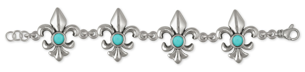 Fleur De Lis Charms Fleur De Lis Bracelet Sterling Silver Flower Jewelry Fleur De Lis jewelry