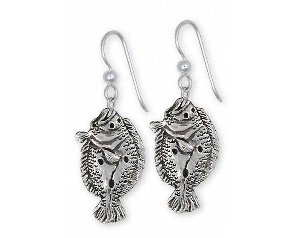 Flounder Charms Flounder Earrings Sterling Silver Fish Jewelry Flounder jewelry