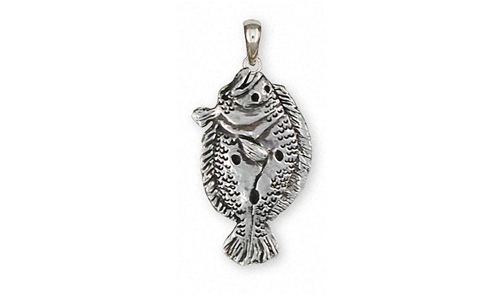 Flounder Charms Flounder Pendant Sterling Silver Fish Jewelry Flounder jewelry
