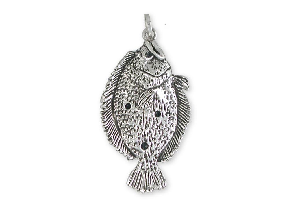 Flounder Charms Flounder Pendant Sterling Silver Fish Jewelry Flounder jewelry