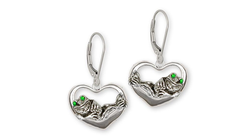 Frog Charms Frog Earrings Sterling Silver Frog Jewelry Frog jewelry