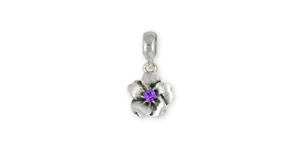 Forget Me Not Charms Forget Me Not Charm Slide Sterling Silver Forget Me Not Birthstone Jewelry Forget Me Not jewelry