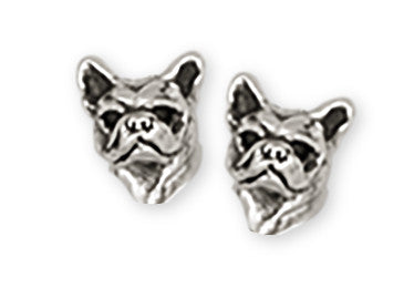 French Bulldog Earrings Handmade Sterling Silver Dog Jewelry FR12-E