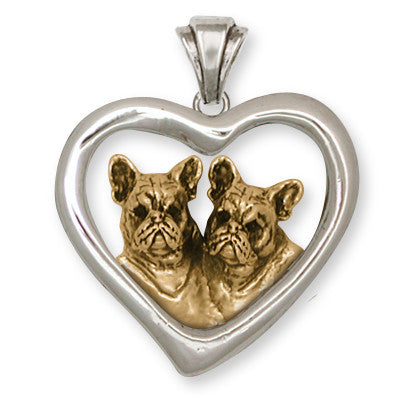 French Bulldog Pendant 14k Two Tone Gold Vermeil Dog Jewelry FR14H-PVM